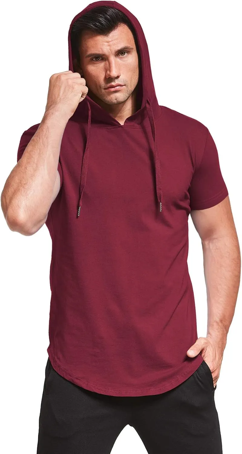 Aiyino Men's S-5X Short Sleeve Fashion Athletic Hoodies Sport Sweatshirt Hip Hop Pullover