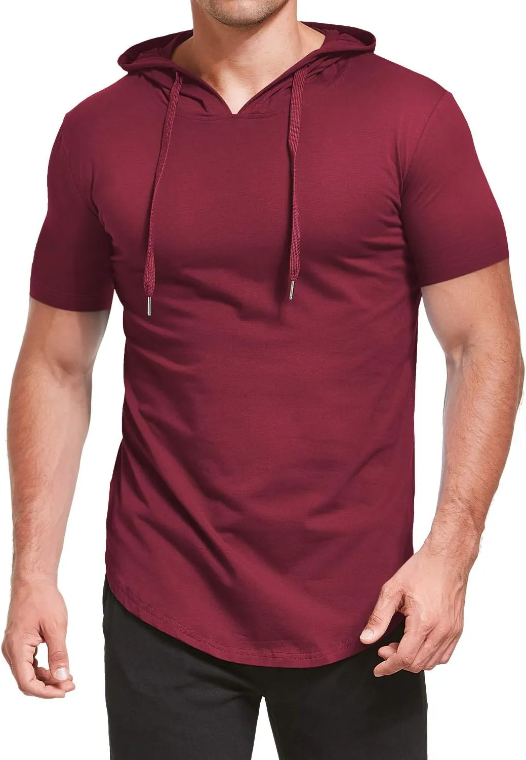 Aiyino Men's S-5X Short Sleeve Fashion Athletic Hoodies Sport Sweatshirt Hip Hop Pullover