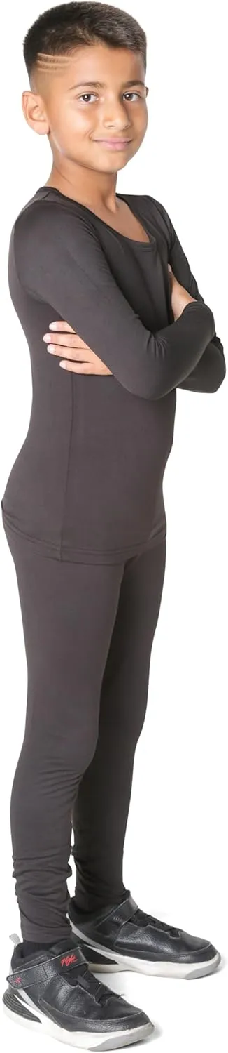Boys Thermal Top and Bottom Underwear Set; Long Johns for Kids; Base Layer Set for Cold Weather; Microfleece Moisture Wicking