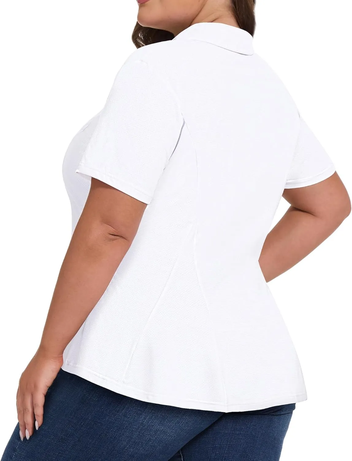 Casei Women's Plus Size Golf Polo Shirt with Sunglasses Holder UPF 50  Tunic Tops Casual Workout Work Shirts