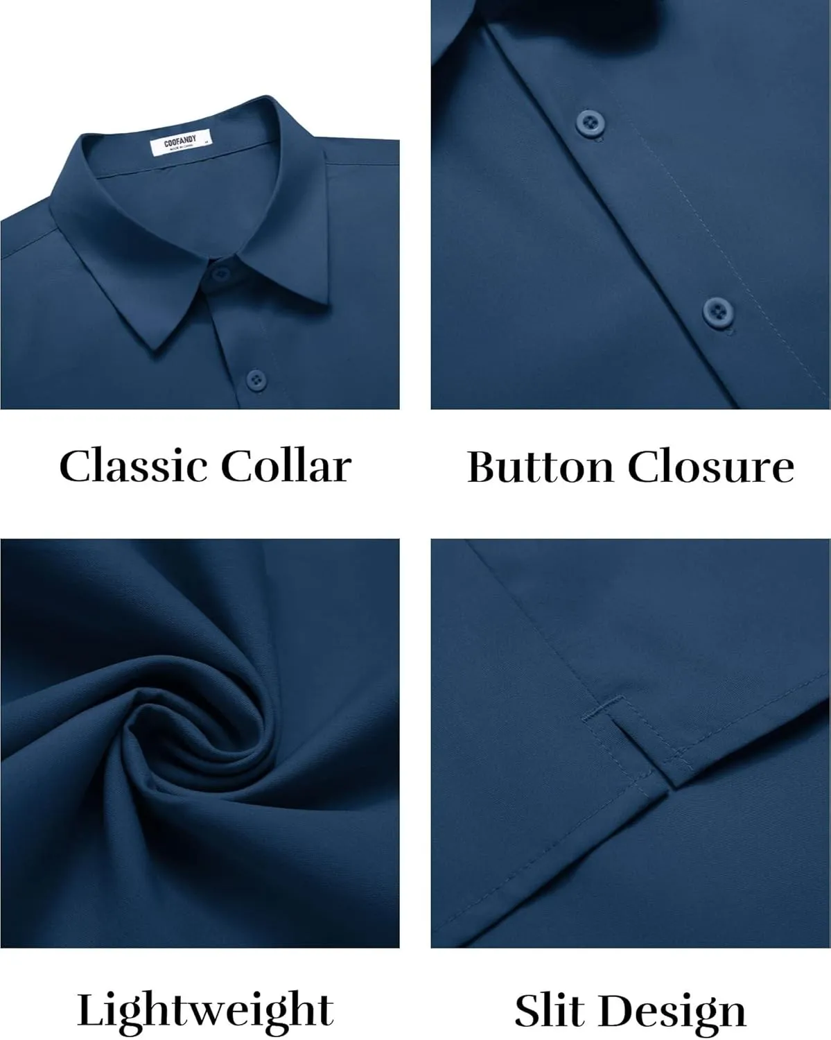COOFANDY Mens Button Down Shirts Short Sleeve Casual Shirt Summer Untucked Dress Shirts