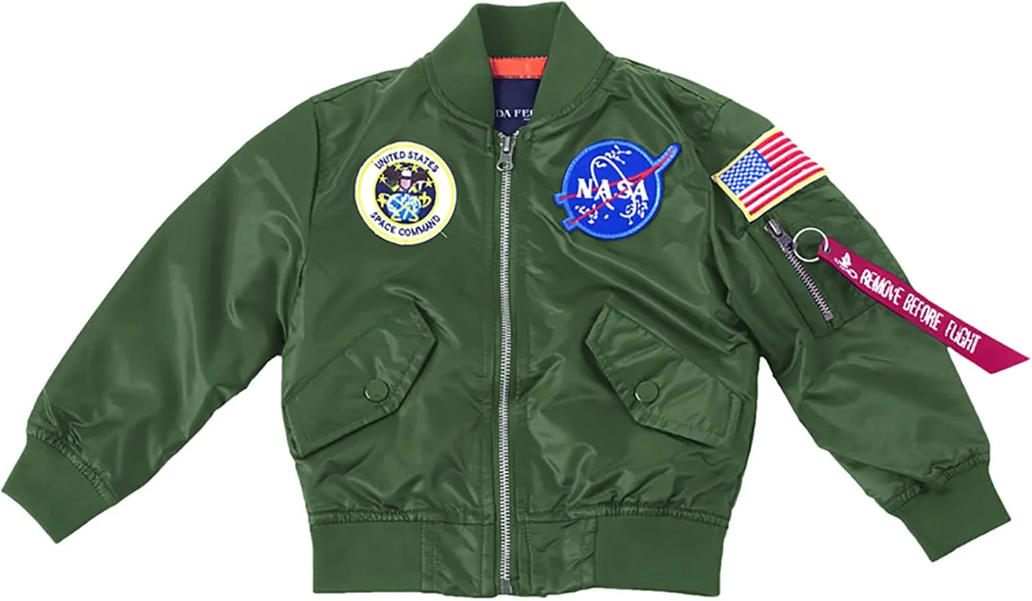 CORIRESHA Kids Bomber Jacket Full Zip Badge Thermal Jacket with Pockets
