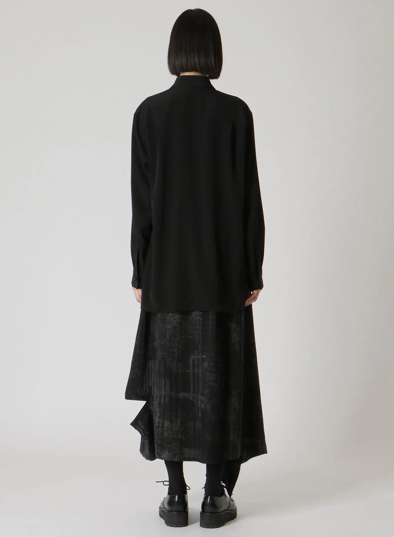 CREPE de CHINE LEFT SLASH DETAIL SHIRT