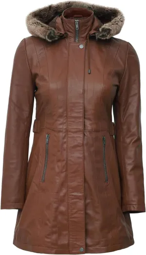 Decrum Leather Coat Women - Real Lambskin Stylish Leather Coat for Women