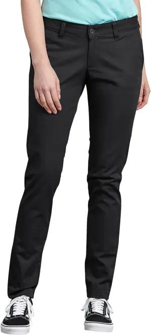 Dickies Women's Mid-Rise, Skinny Stretch Twill Pant