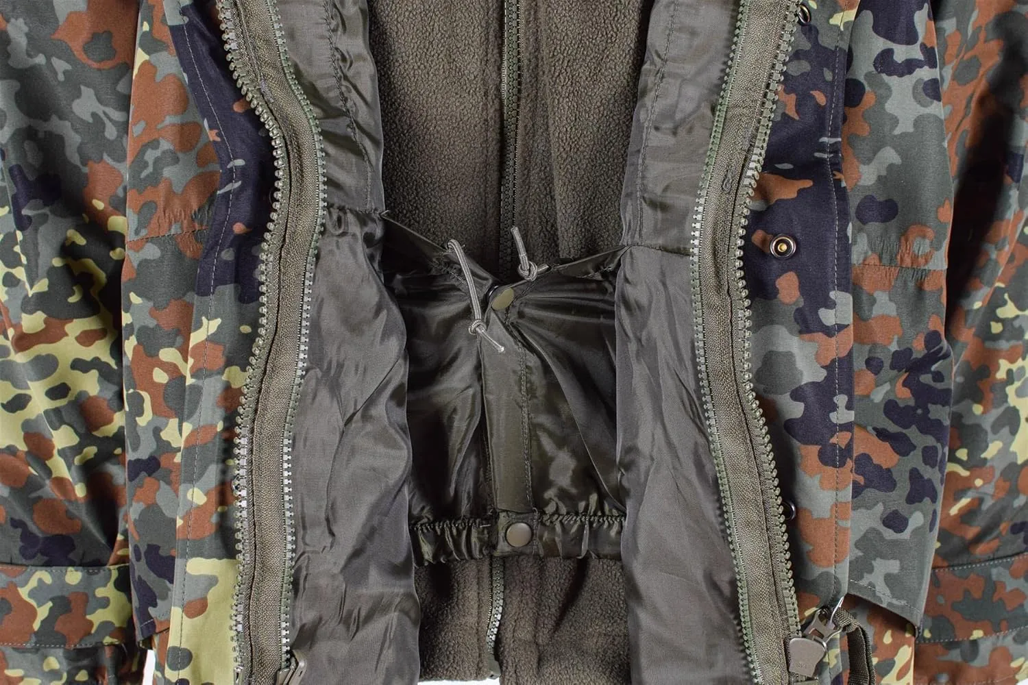 German Army Flecktarn Jacket Miltec Waterproof Parka with Lining Camo Men's military uniform