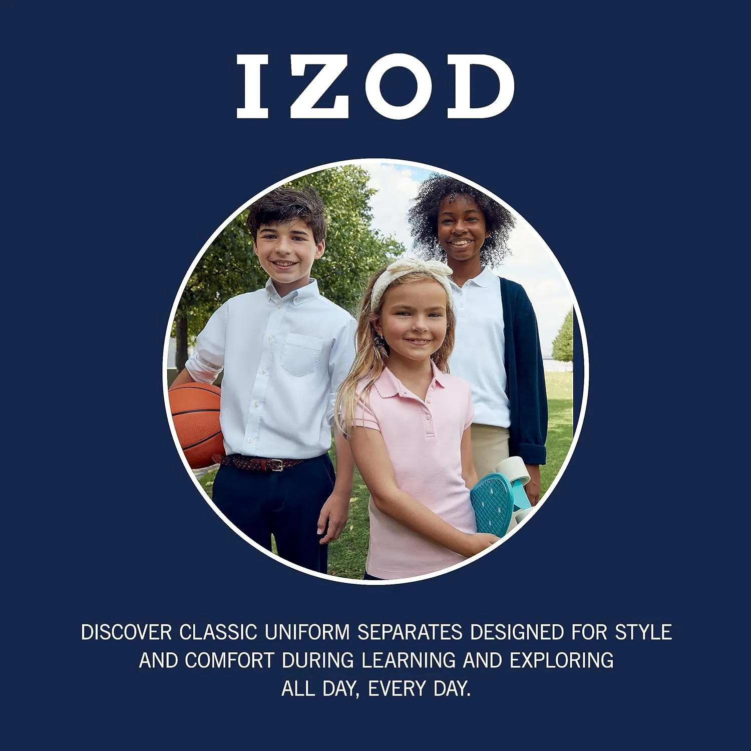 IZOD boys School Uniform Short Sleeve Polo Shirt, Button Closure, Comfortable & Soft Pique Fabric