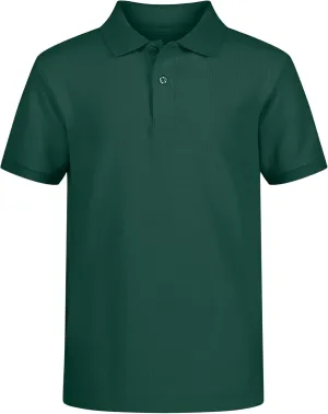 IZOD boys School Uniform Short Sleeve Polo Shirt, Button Closure, Comfortable & Soft Pique Fabric