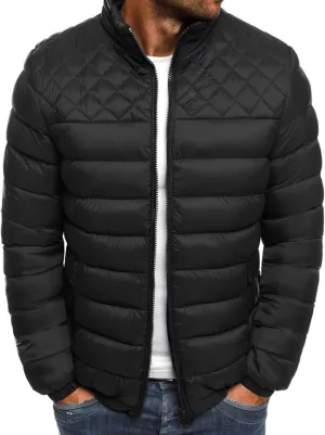 Maiyifu-GJ Men Flight Bomber Jackets Diamond Quilted Lightweight Varsity Jacket Full Zip Up Softshell Winter Warm Padded Coat