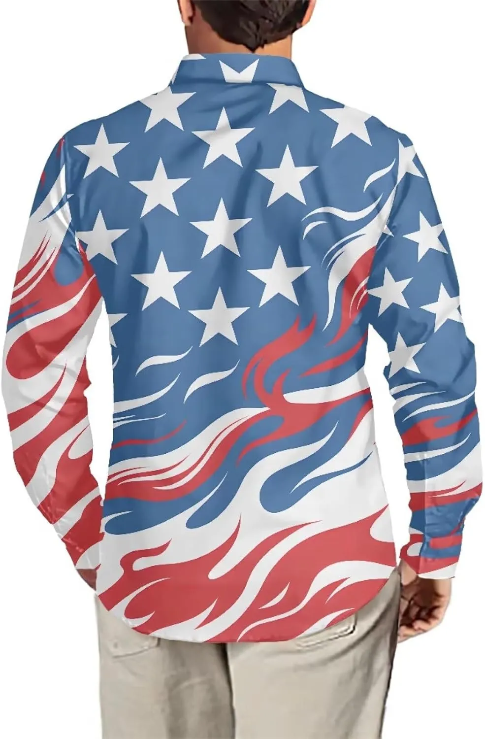 Men's Casual Button-Down Dress Shirts Polyester Long Sleeve Shirts Lightweight Cozy Top Clothes XS-6XL