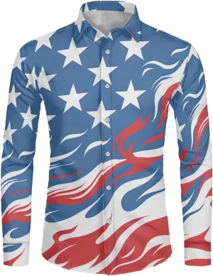 Men's Casual Button-Down Dress Shirts Polyester Long Sleeve Shirts Lightweight Cozy Top Clothes XS-6XL