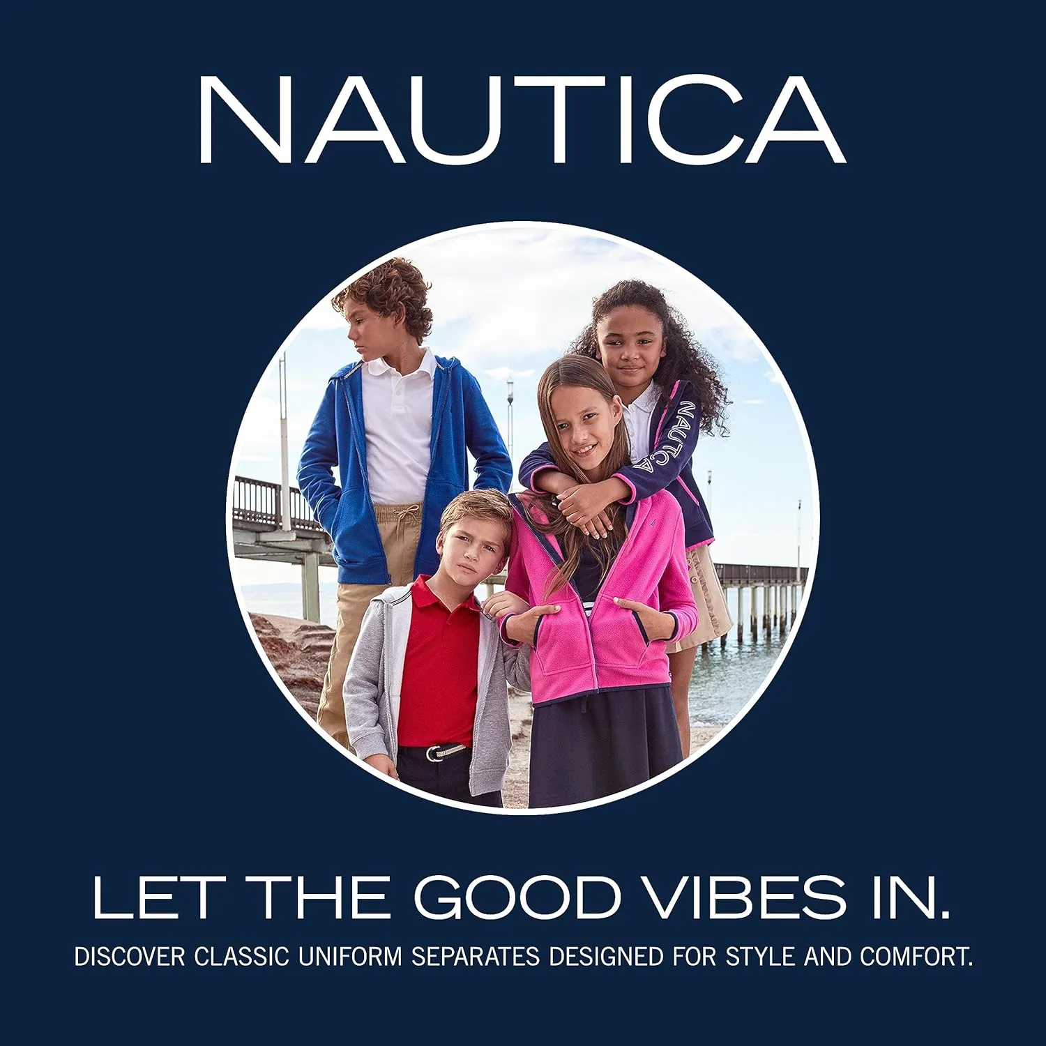 Nautica Boys' Big School Uniform Short Sleeve Polo Shirt, Button Closure, Comfortable & Soft Pique Fabric