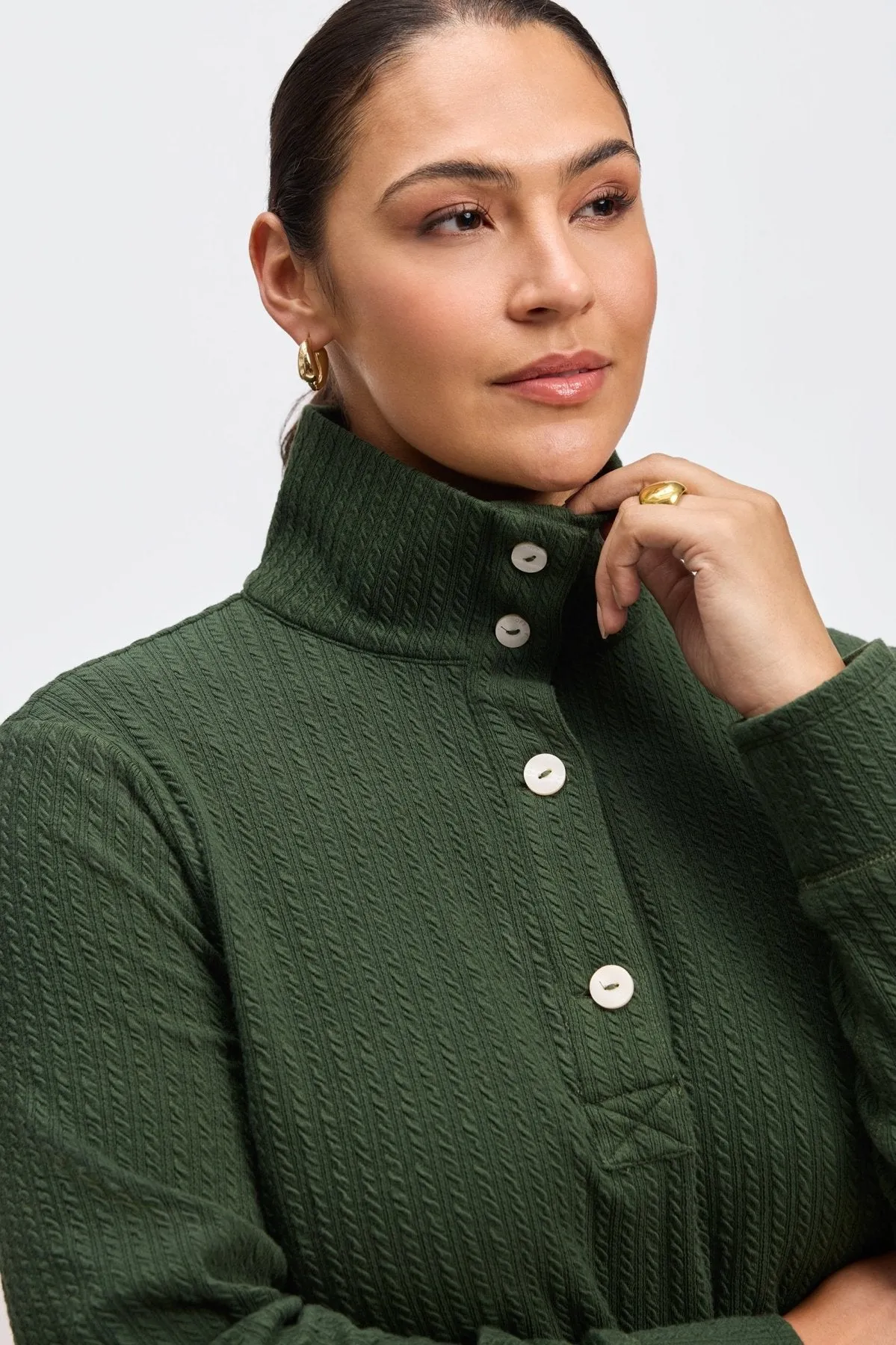 Sammy Plus Cable Knit Popover