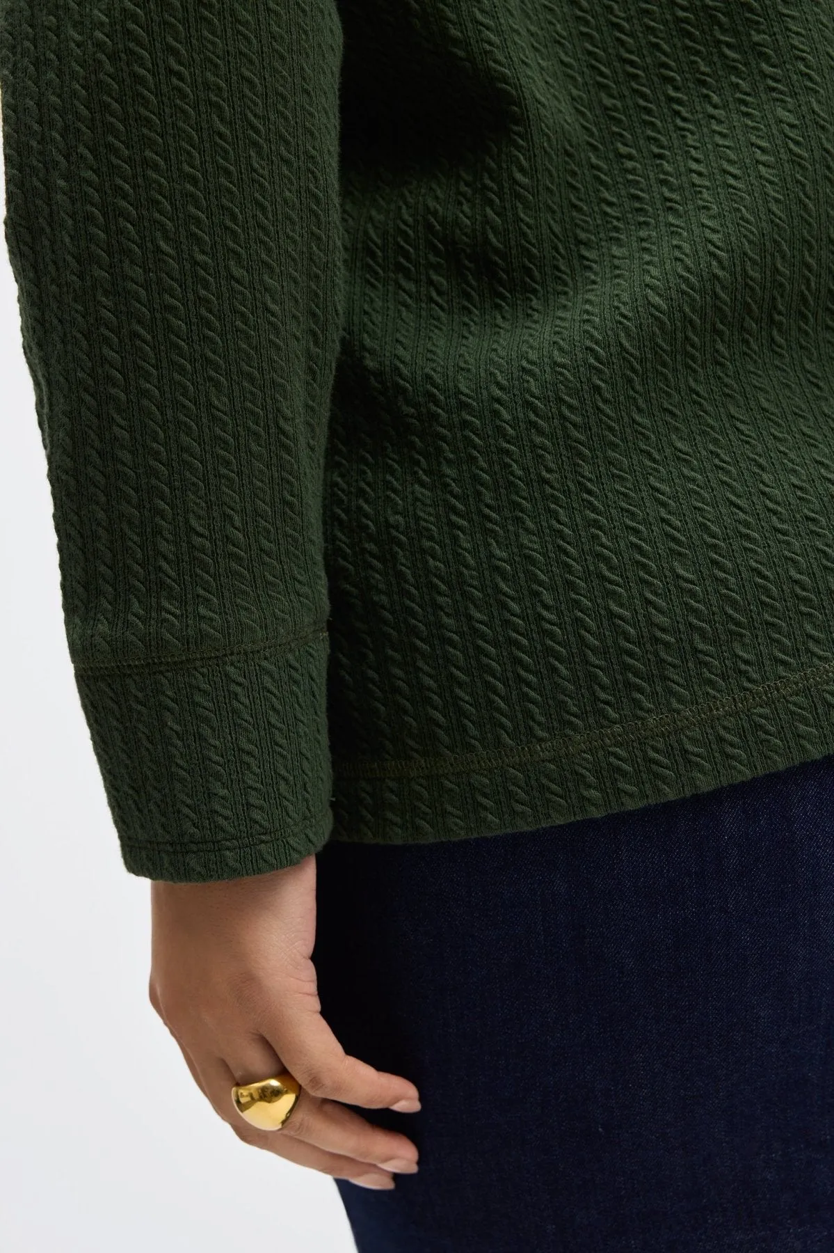 Sammy Plus Cable Knit Popover