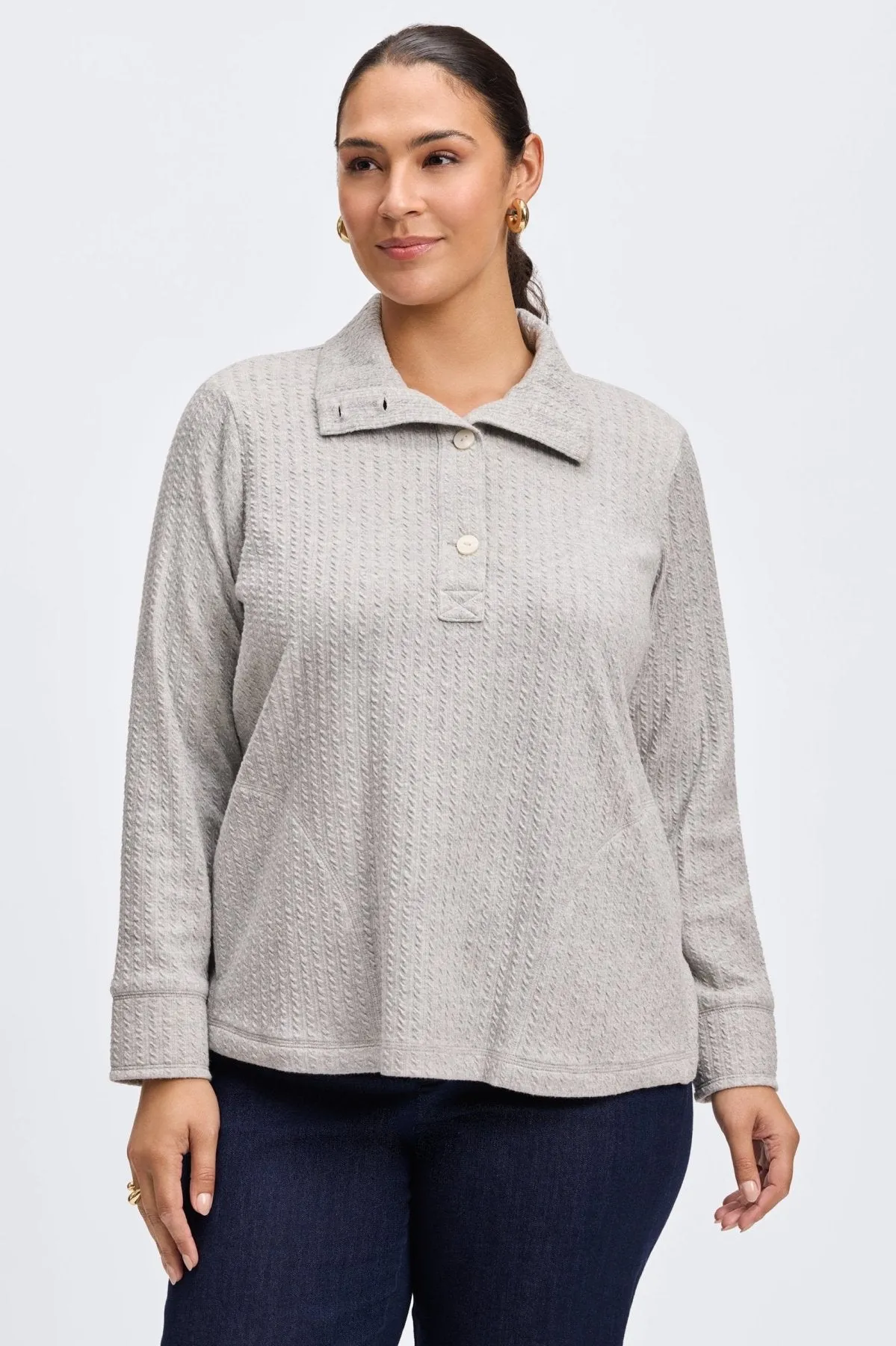 Sammy Plus Cable Knit Popover