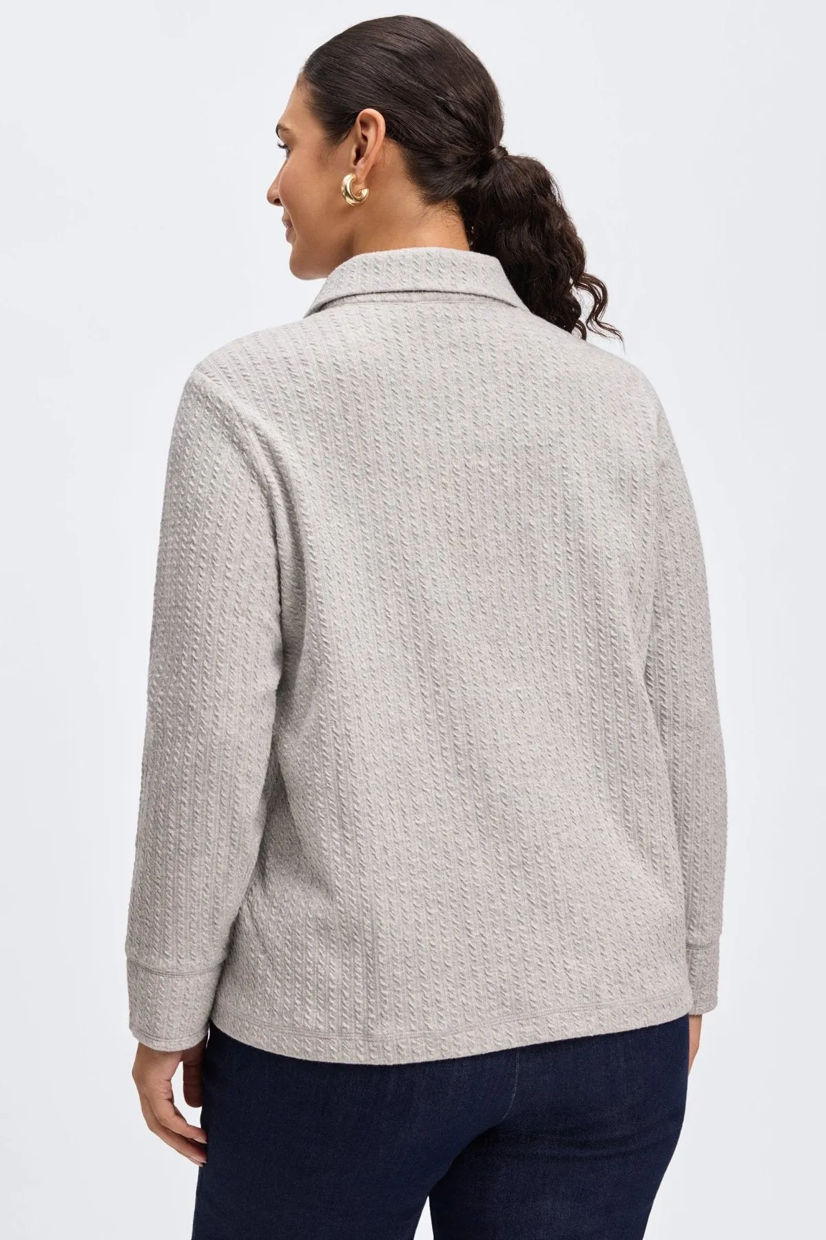 Sammy Plus Cable Knit Popover