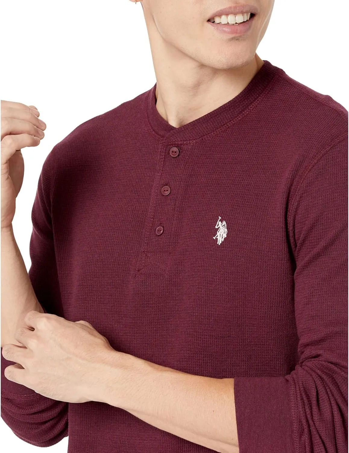 U.S. POLO ASSN. Long Sleeve Henley Thermal Shirt